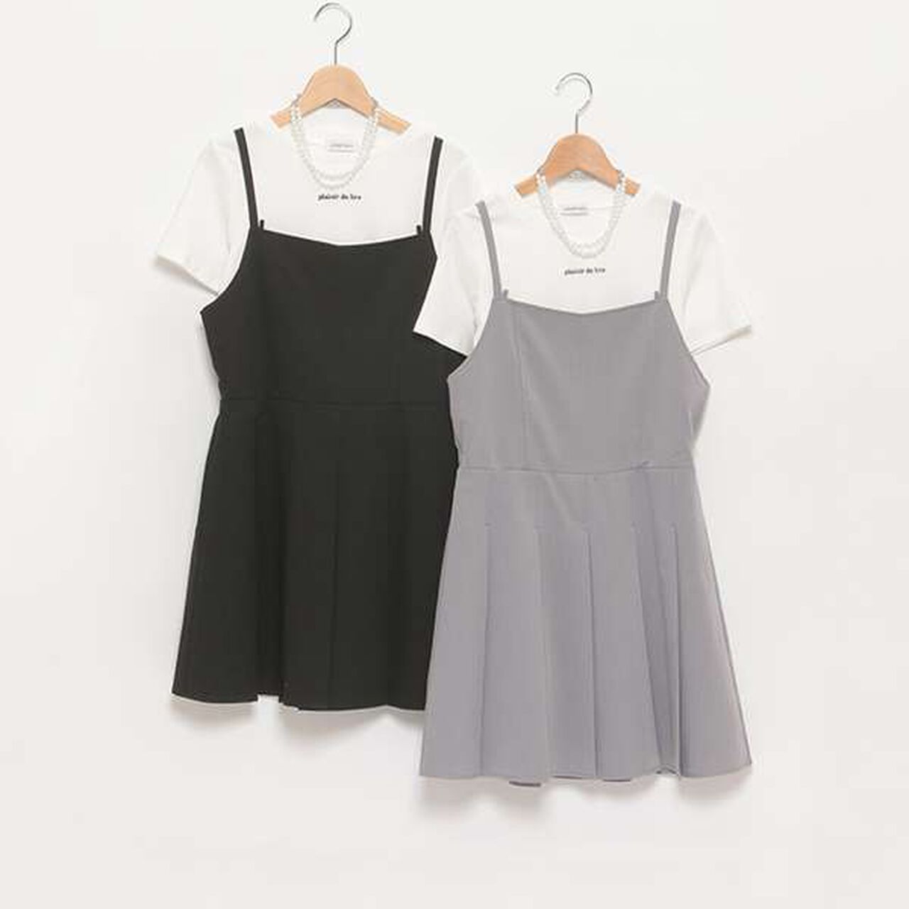 Inner Lining Included Pearl Code Jumpskirt,Gray, large image number 4