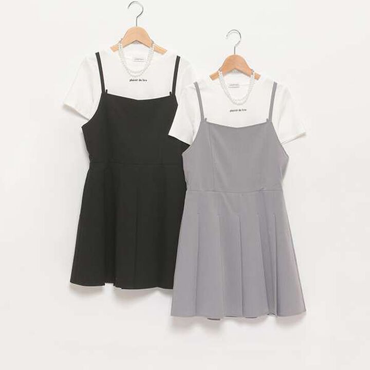 Inner Lining Included Pearl Code Jumpskirt,Gray, medium image number 4