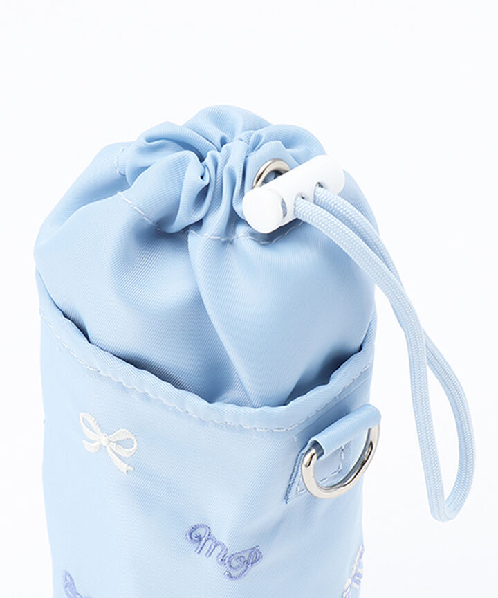 Shoulder Bag with Ribbon Pattern and Bottle Holder,Black, medium image number 12