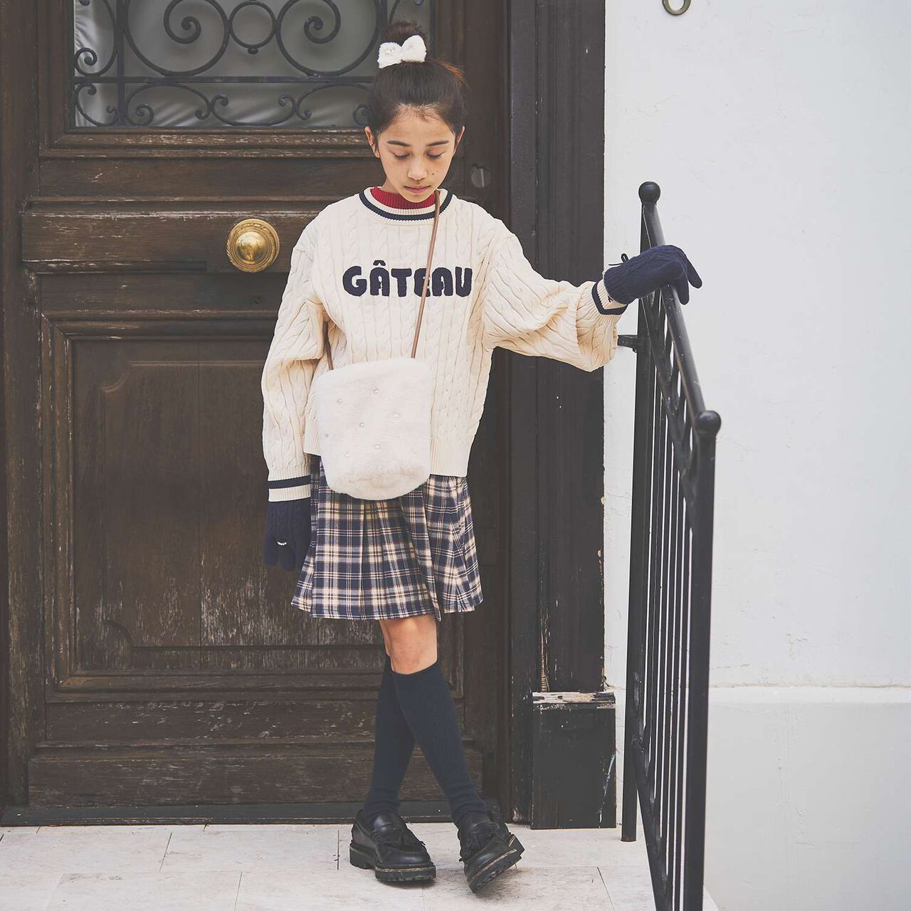 Sagara Logo Cable Knitwear[Available in 130cm],Sax blue, large image number 13