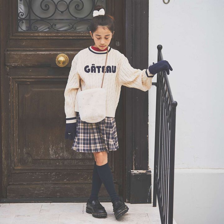 Sagara Logo Cable Knitwear[Available in 130cm],Sax blue, medium image number 13