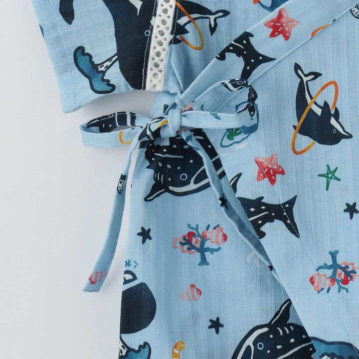 Aquarium Pattern Jinbei Romper,Turquoise, medium image number 3