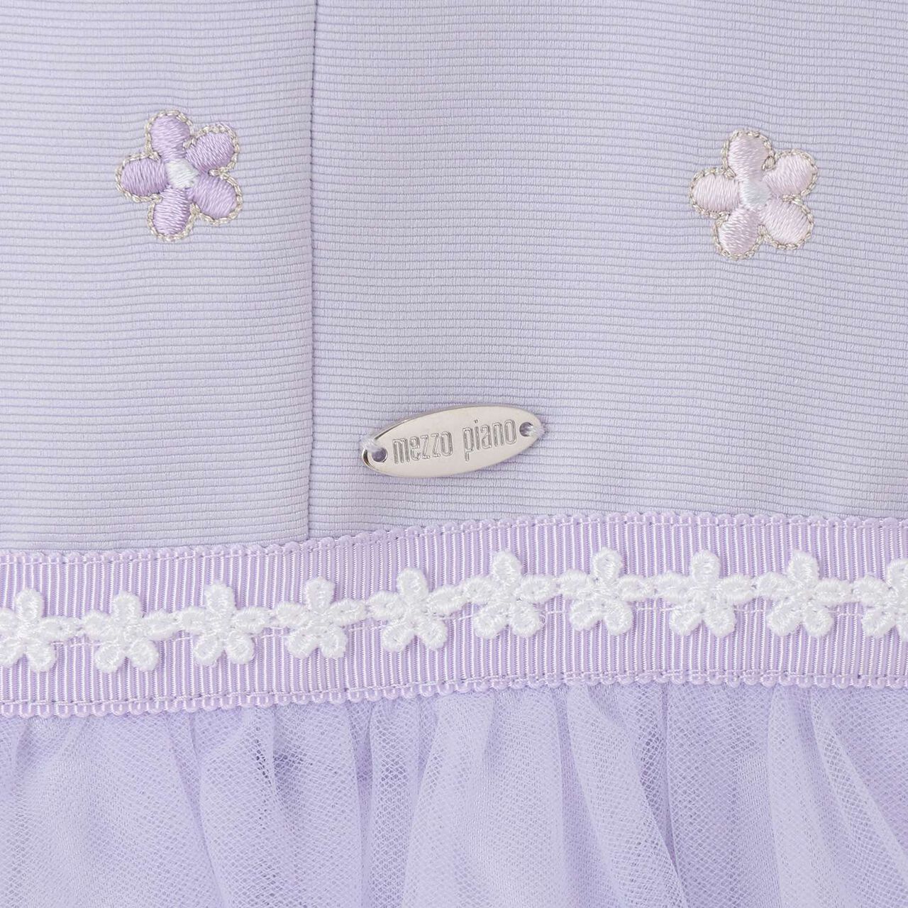 Flower Embroidery Tulle One-Piece Dress,Lavender, large image number 4