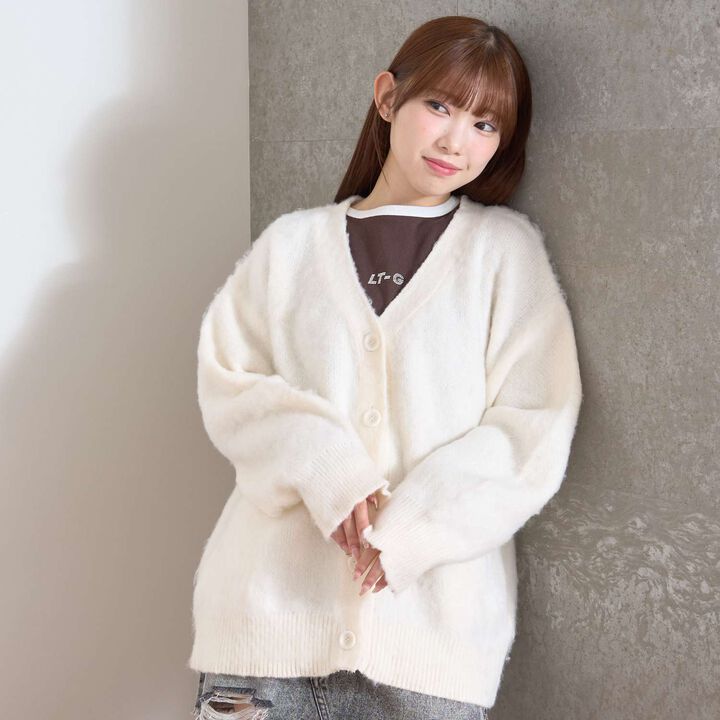 [LTXC] Shaggy Oversized Cardigan,, medium