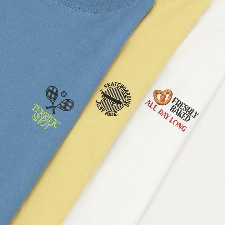 [Matching with Dad Outfit] Link Assortment Transfer Wide Long Sleeve T-Shirt,Blue, medium image number 12