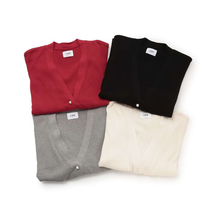 [Link] Pearl Button Knit Cardigan,Black, medium image number 11