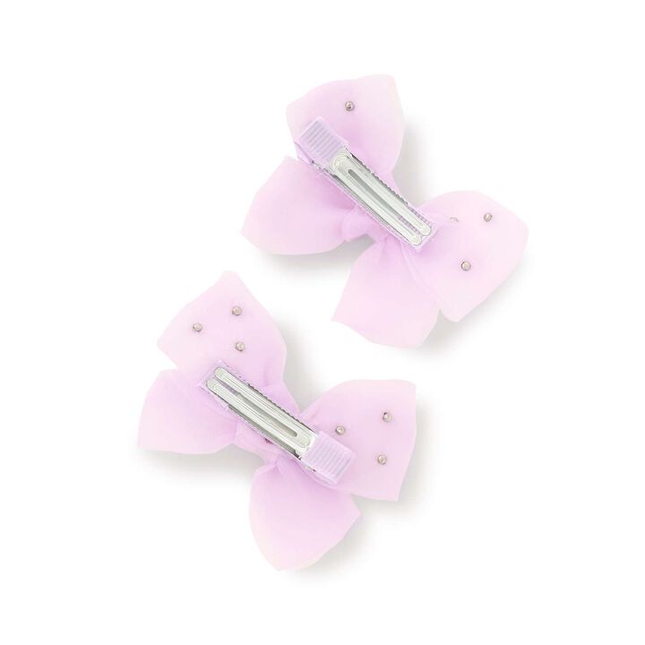 Imitation Pearl Ribbon Hair Clip Set of 2 [Kids Girls],Emerald green, medium image number 9