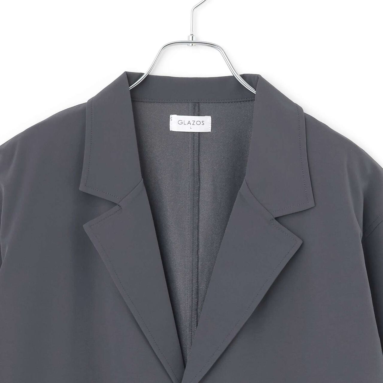 Nylon Stretch Tailored Jacket [Set Up Compatible],Charcoal gray, large image number 2