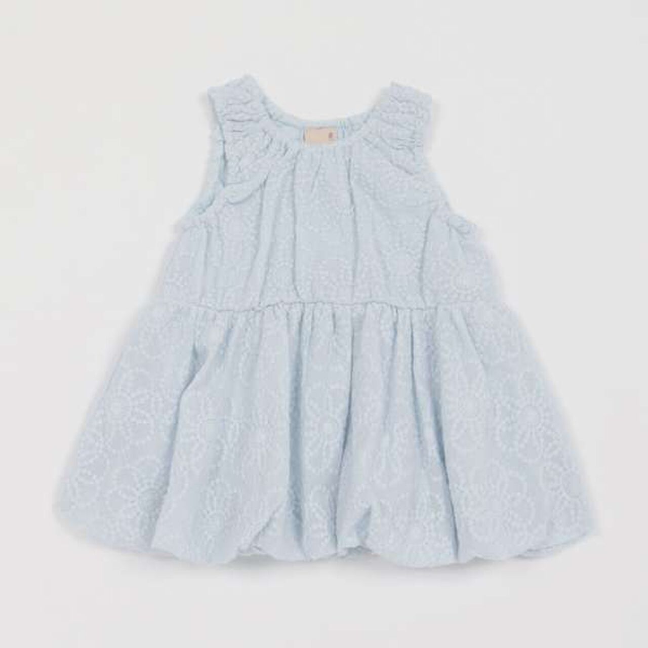 Lace Balloon One-Piece Dress,Sax blue, large image number 0