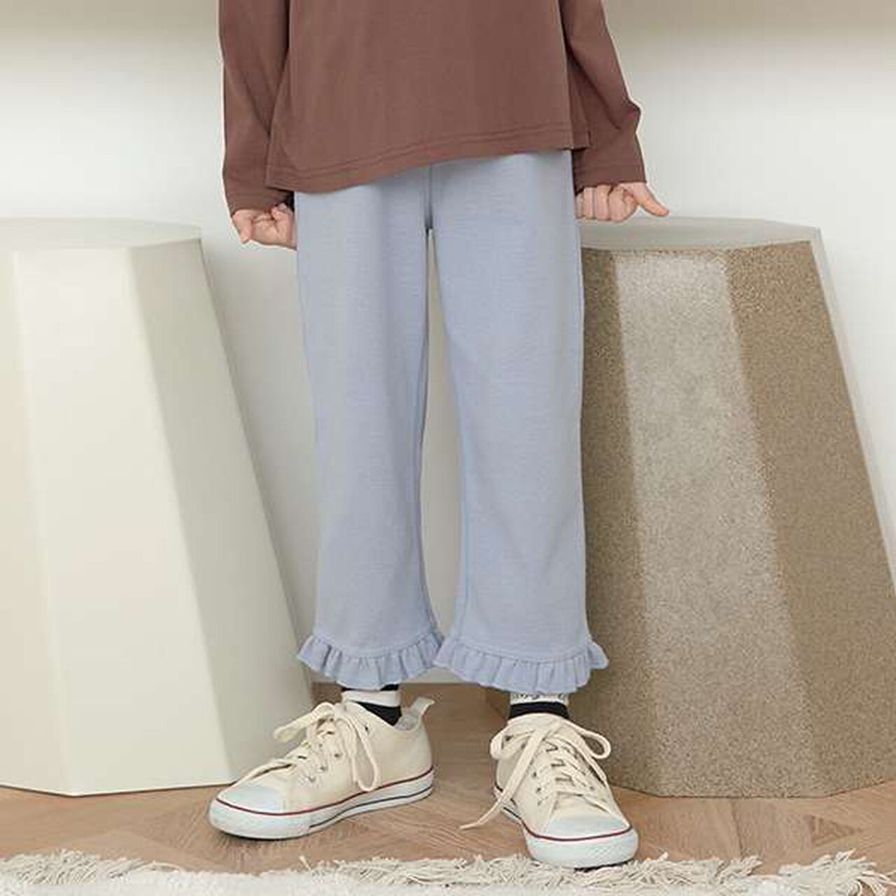 Tomo Frilly Flare Pants,Blue gray, large image number 0