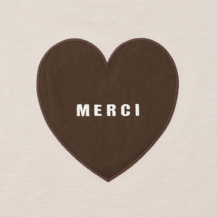 Anti-Stain Short Sleeve T-Shirt with Heart Design on Back,Light pink, medium image number 8