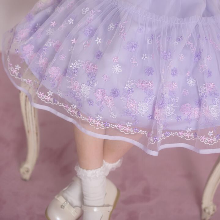 Floral Embroidery Dress & Knit Cardigan Set,Lavender, medium image number 3