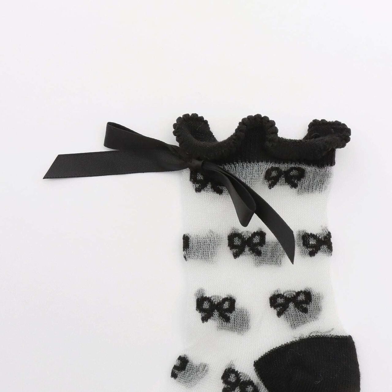 Sheer Crew Socks,Off white, large image number 4