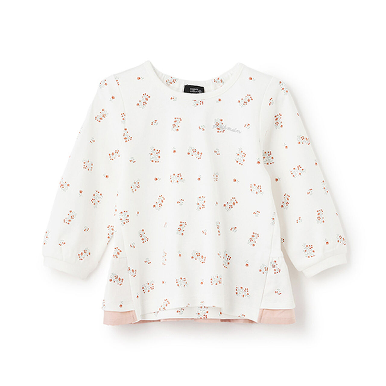 Organic Peplum Long Sleeve T-Shirt,Off white, large image number 0