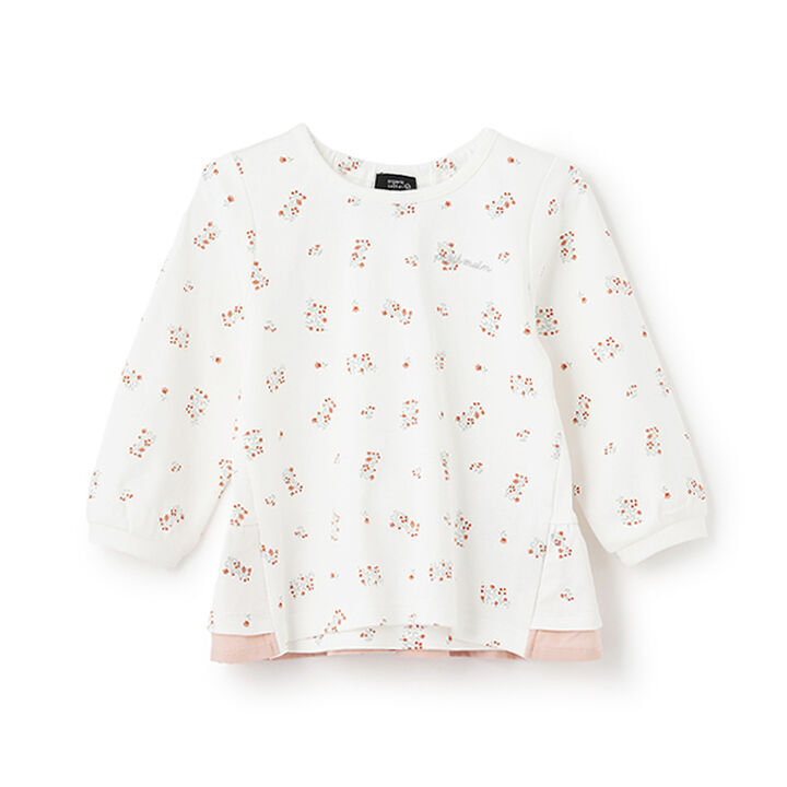 Organic Peplum Long Sleeve T-Shirt,Off white, medium image number 0