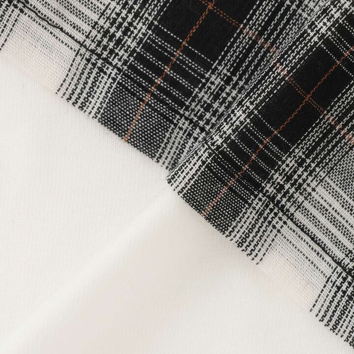 [3WAY] Checkered Shirt with Sleeve Drawstring + Tank Top Set,Black, medium image number 9