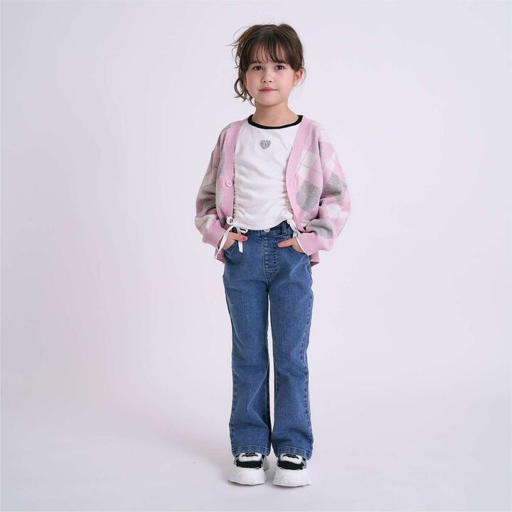 Stretch Denim Flared Pants,Blue, medium image number 7