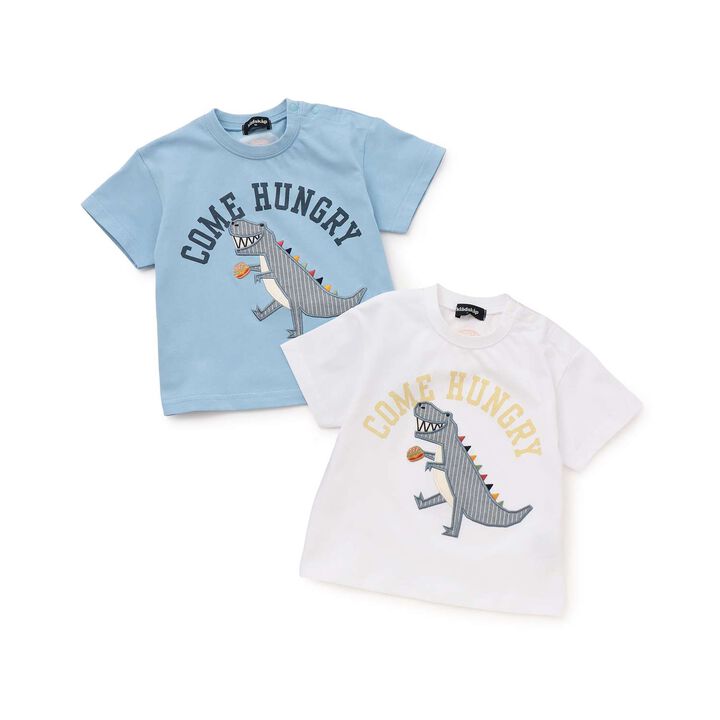 [Popular Item Restocked] [Not Available at Stores] Dinosaur Appliqu&eacute; Short Sleeve T-Shirt,Off white, medium image number 9