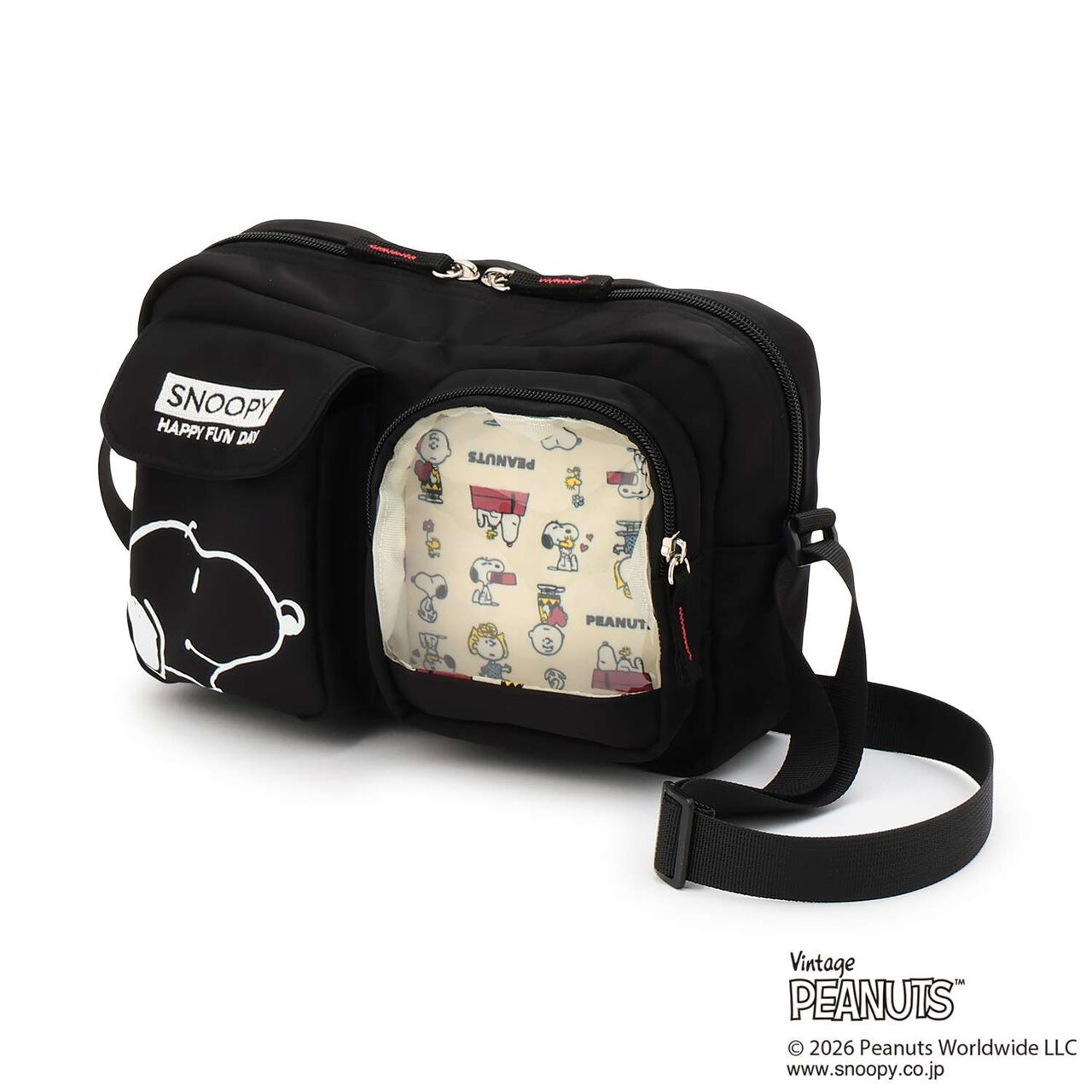 [PEANUTS] Casual Shoulder Bag,Black, large image number 3