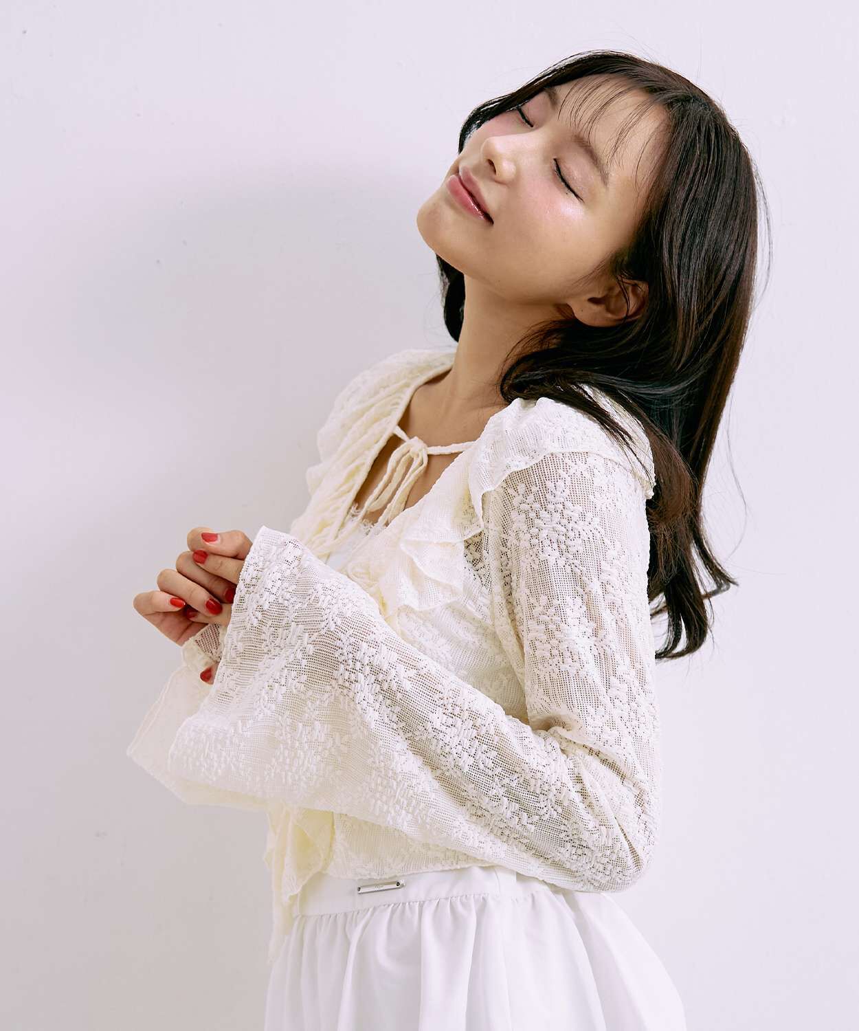 新作draw drawers arm bolero 2way camisole Frill Bolero Camisole Set [Korean Fashion] | Narumiya Official