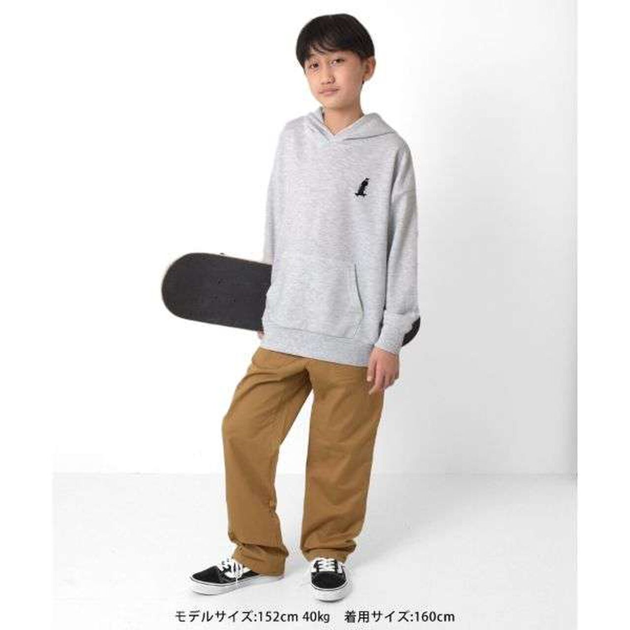 Fleece Skater Embroidery Big Parka,Milky white, large image number 12