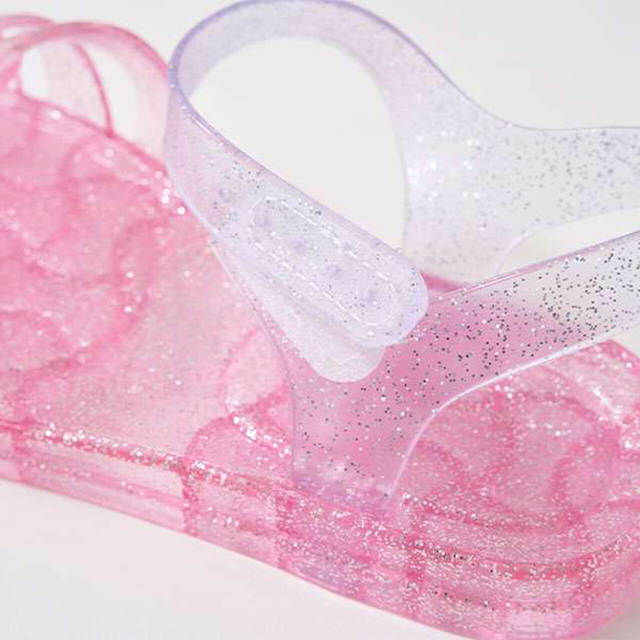 Clear Lame Bi-Color Rubber Sandals,Yellow, large image number 2