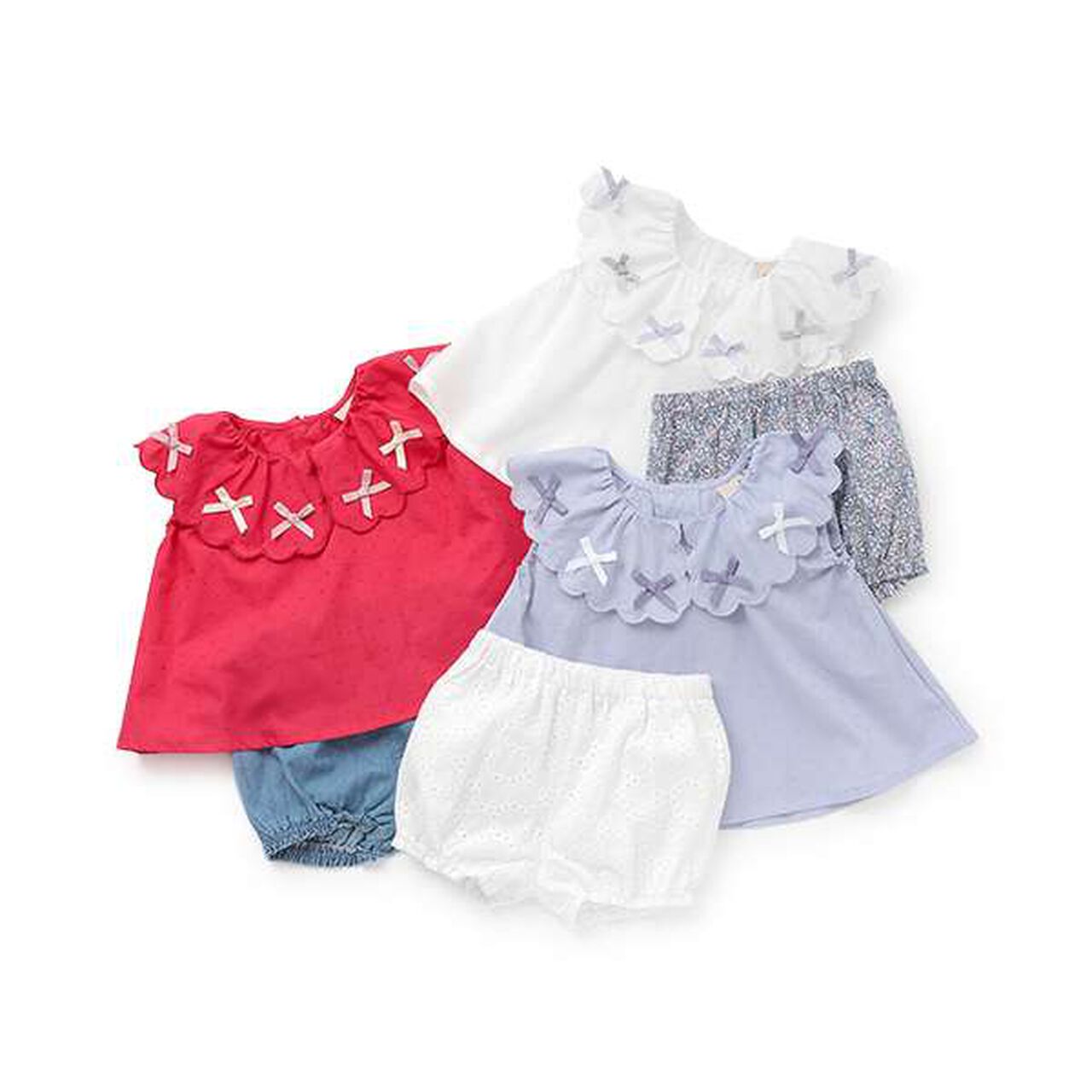 Ribbon Tunic Outfit Set,Red, large image number 15