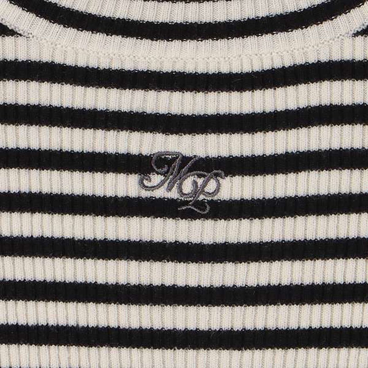 Stripe Pattern Rib Knitwear,Off white, large image number 3