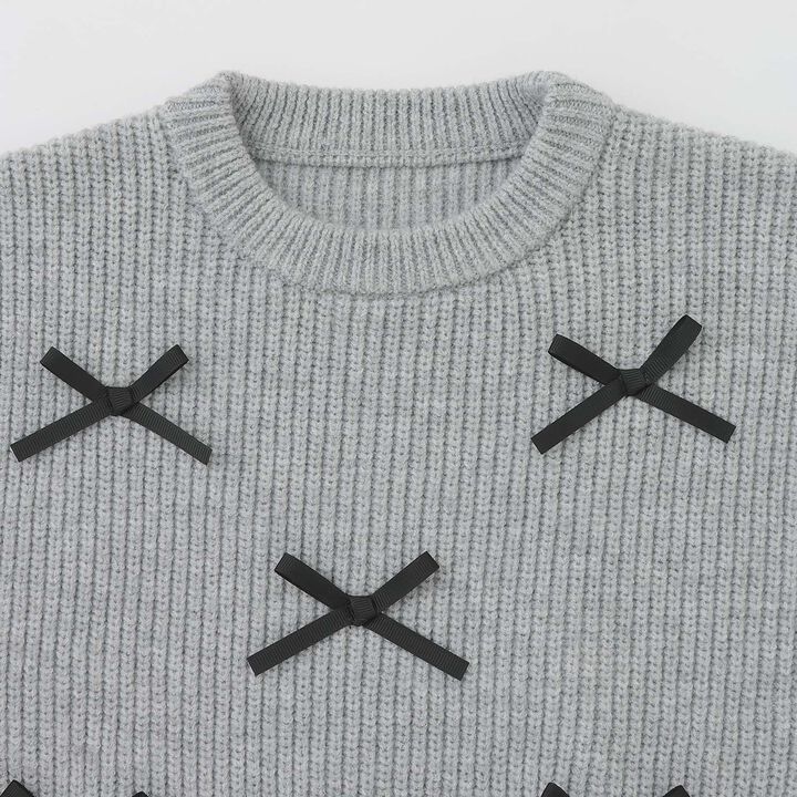 [Soft Knit] [Machine Washable] Ribbon Sweater,Ivory, medium image number 12