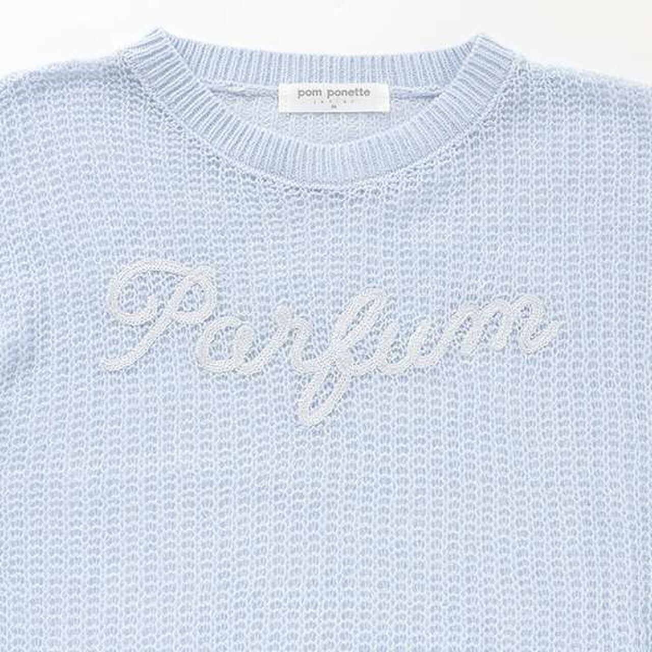 Mesh Knit + Long Sleeve T-Shirt Set,Blue, large image number 16