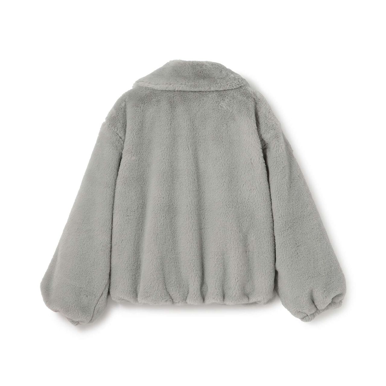 Ribbon Fur Bomber Jacket,Beige, large image number 6