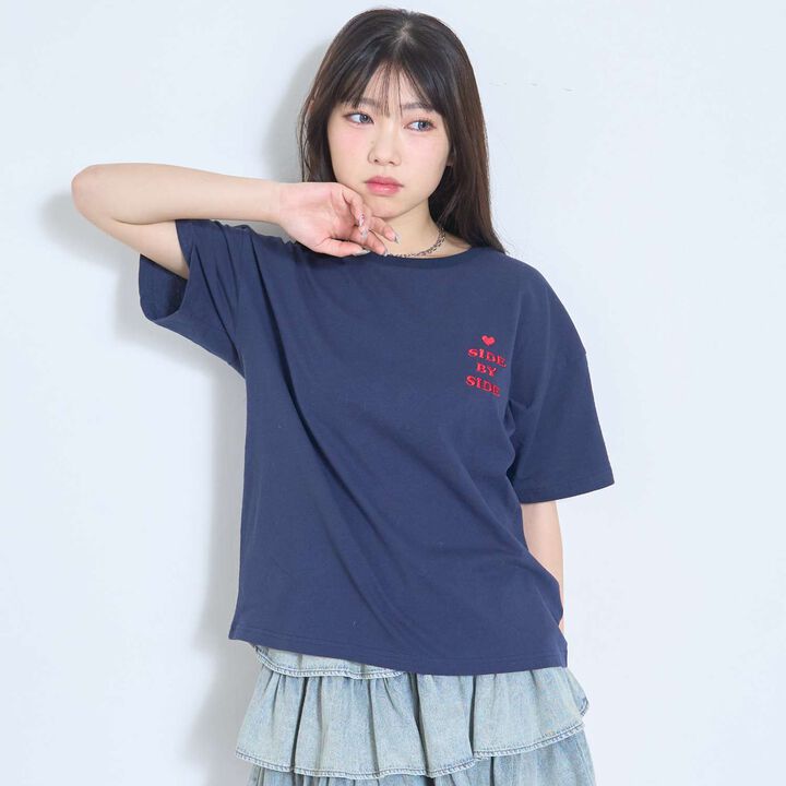 [瞬間可愛上衣] [GOOD PRICE] [LTXC/棉100%] 立體泡泡背心愛心標誌短袖T恤,海軍藍, medium image number 12