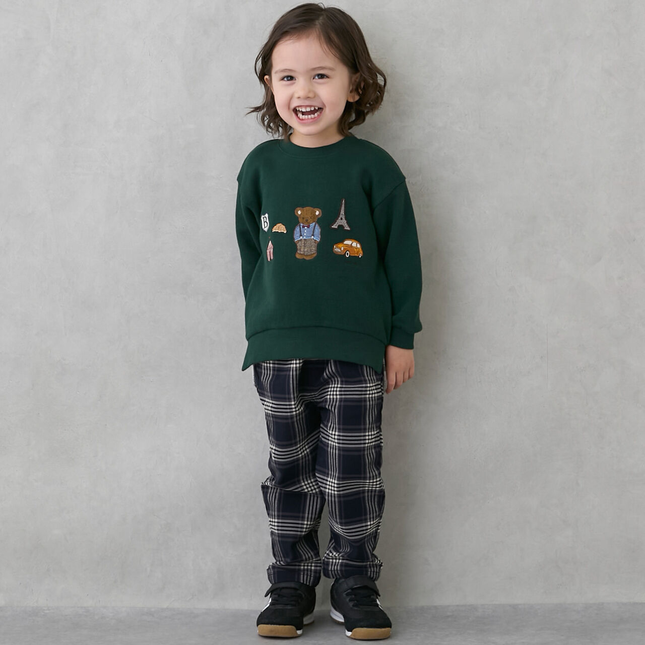 Bear Motif Sweatshirt,Navy, large image number 7