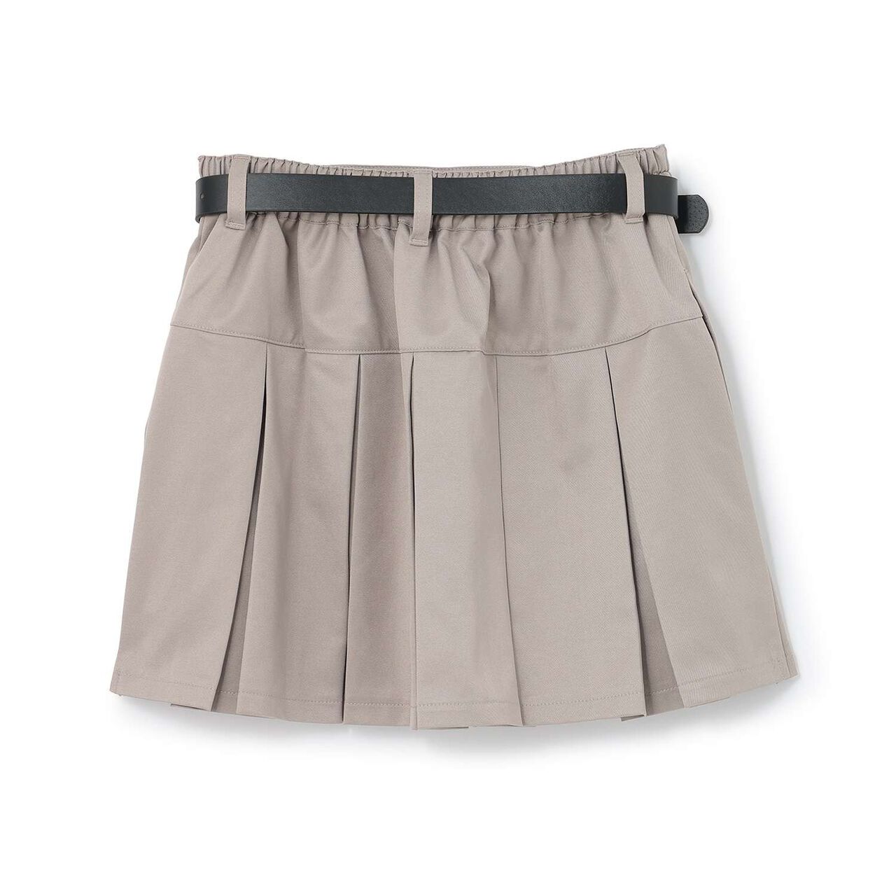[Easy Care] Pleated Skirt with Belt,Black, large image number 18
