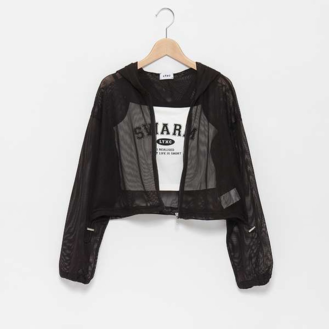 LTXC - Mesh Parka with Inner Layer,Off white, large image number 7