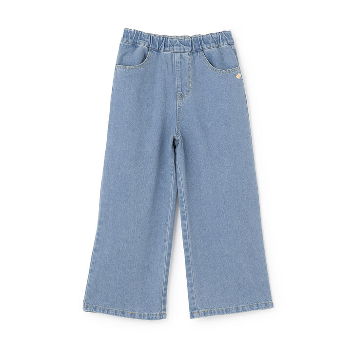 [Recommended for School] Back Ribbon Wide Pants for Girls [Kids' Clothing],Sax blue, medium image number 10