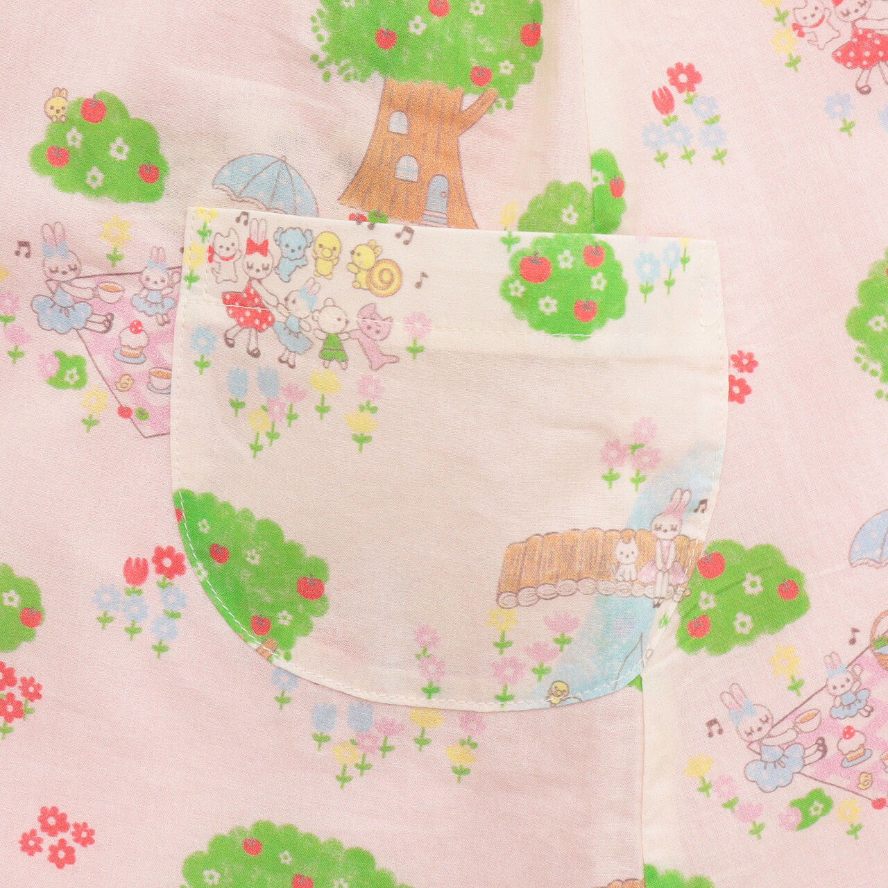 All-Over Pattern Lawn &times; Chambray Reversible Jumper Skirt,Blue, large image number 7