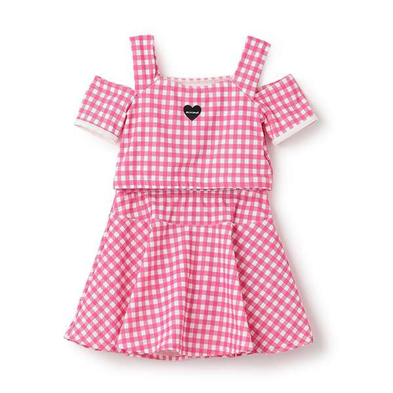 [UV Protection/SWIM] Off-Shoulder Top with Flare Skirt Pants,Black, large image number 15