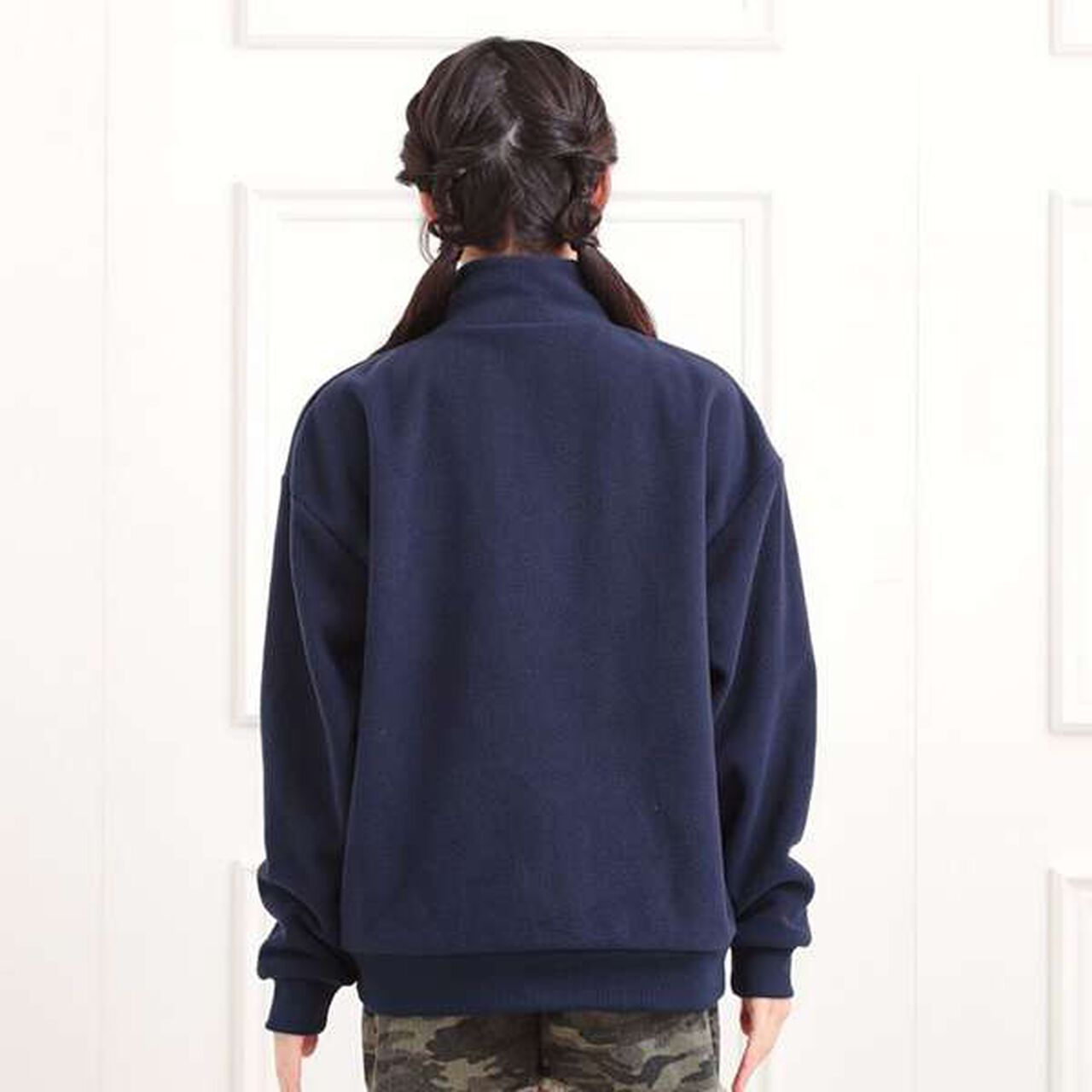 Half-Zip Fleece Sweatshirt,Light pink, large image number 3