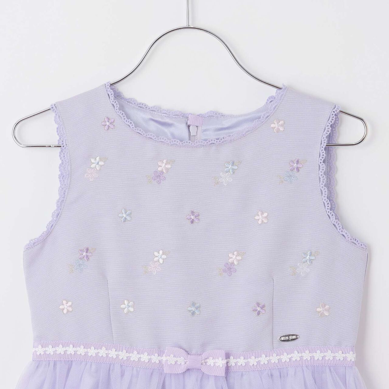 Flower Embroidery Tulle One-Piece Dress,Lavender, large image number 2