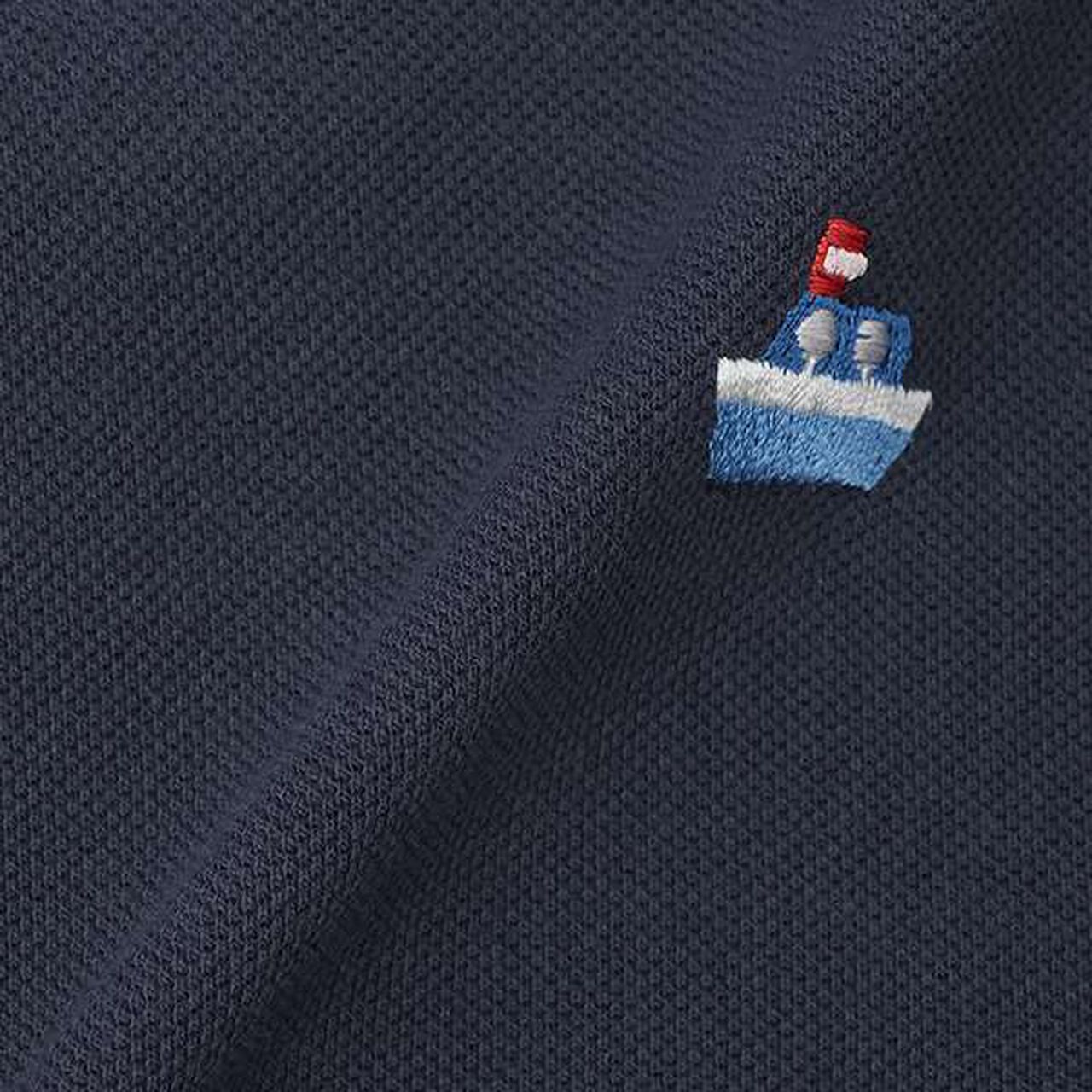 Vehicle Embroidery Short-Sleeve Polo Shirt,Off white, large image number 11