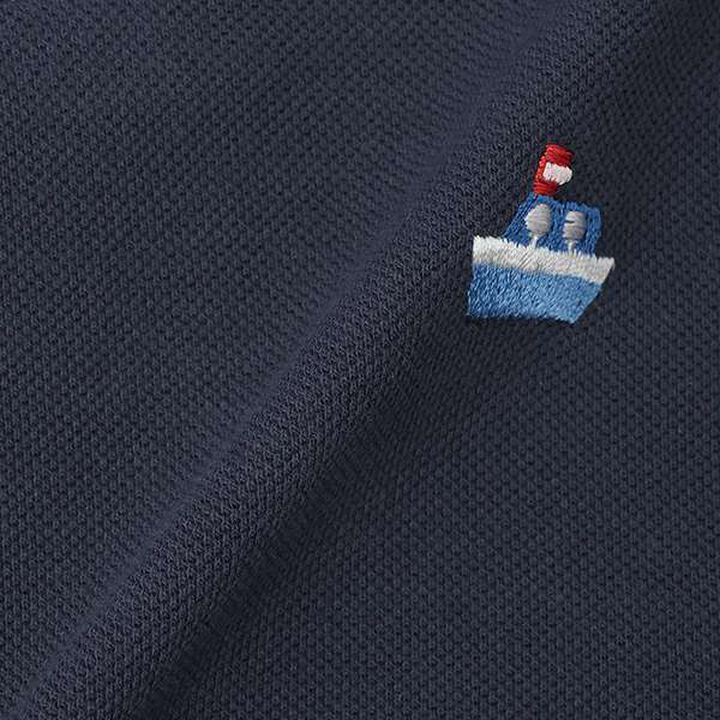 Vehicle Embroidery Short-Sleeve Polo Shirt,Off white, medium image number 11