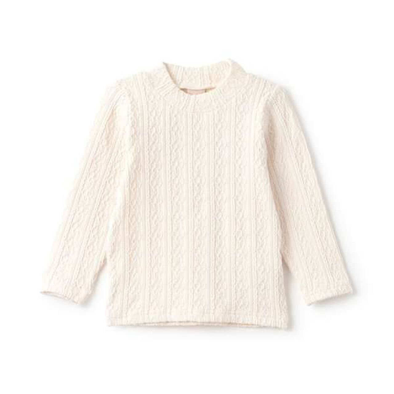 Shea Butter Jacquard High Neck Long T-Shirt,Ivory, large image number 13