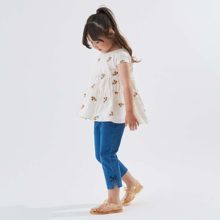 [100% Cotton] Sunflower Embroidered Tunic,Ivory, medium image number 0