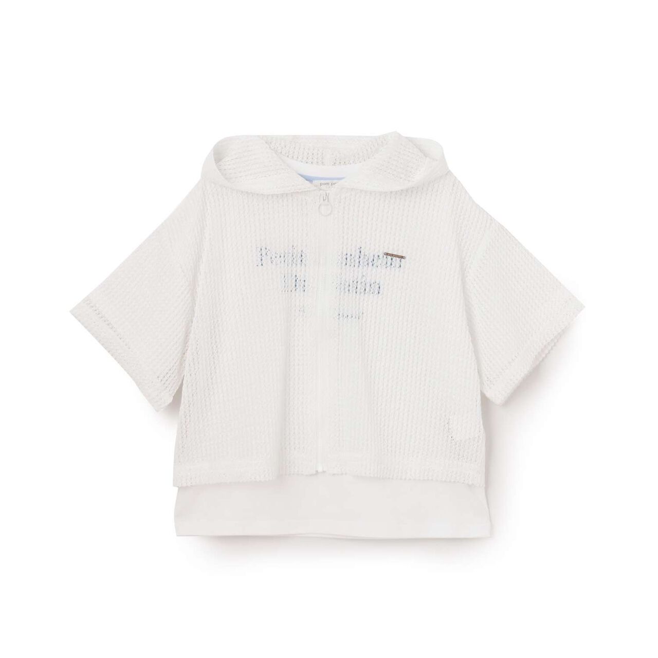 Mesh Parka & T-Shirt Set,Off white, large image number 11