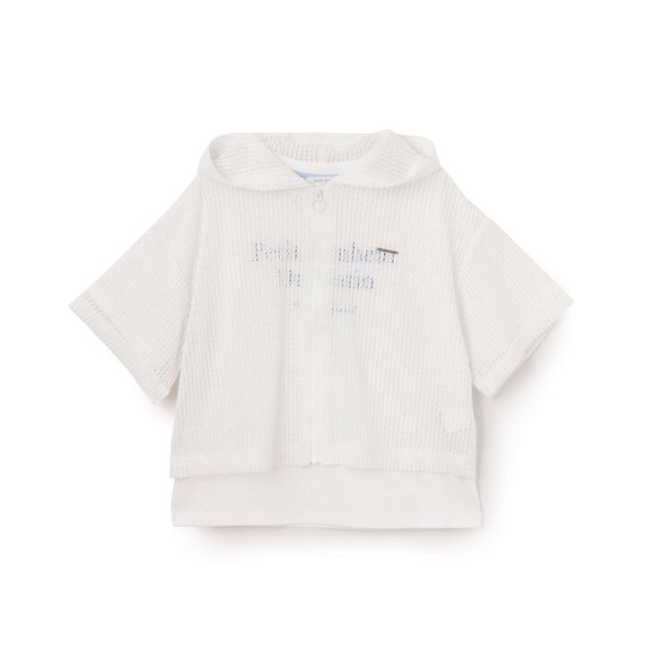 Mesh Parka & T-Shirt Set,Off white, medium image number 11