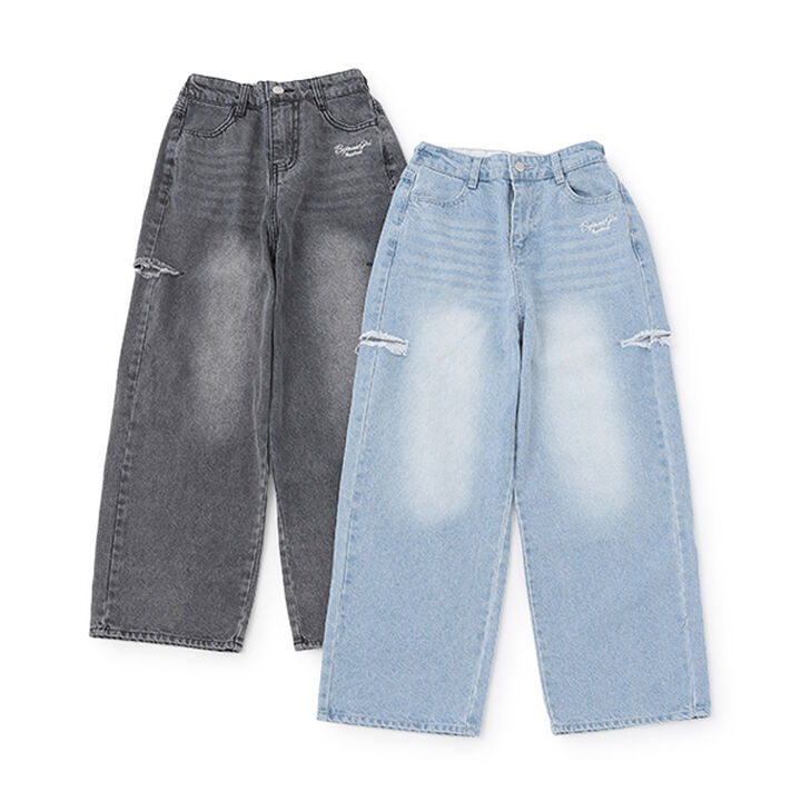 Damage Loose Denim,Black, medium image number 2