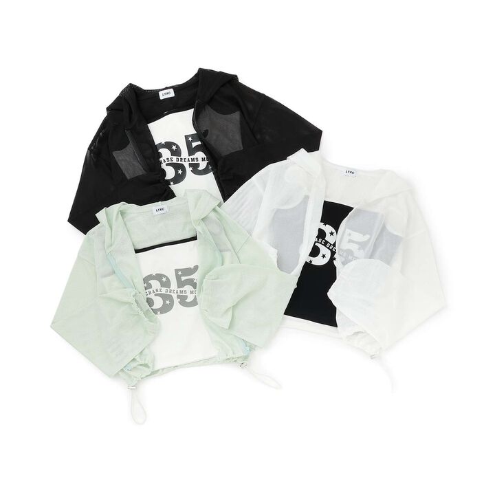 [LTXC/Antibacterial Deodorizing] Mesh Hoodie with Camisole,Black, medium image number 10