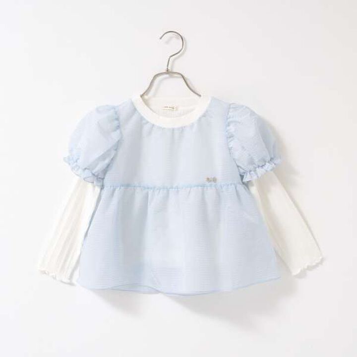 Sheer Blouse Docking Top,Lilac, medium image number 10