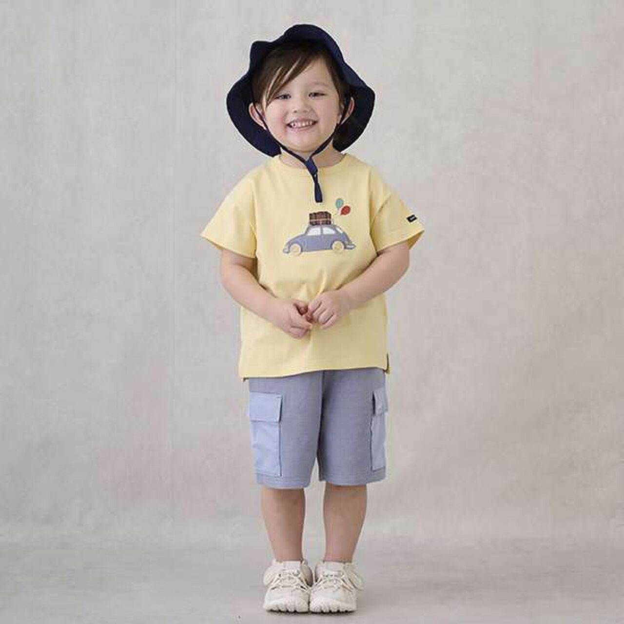 Cut Half Pants with Pockets,Blue, large image number 0